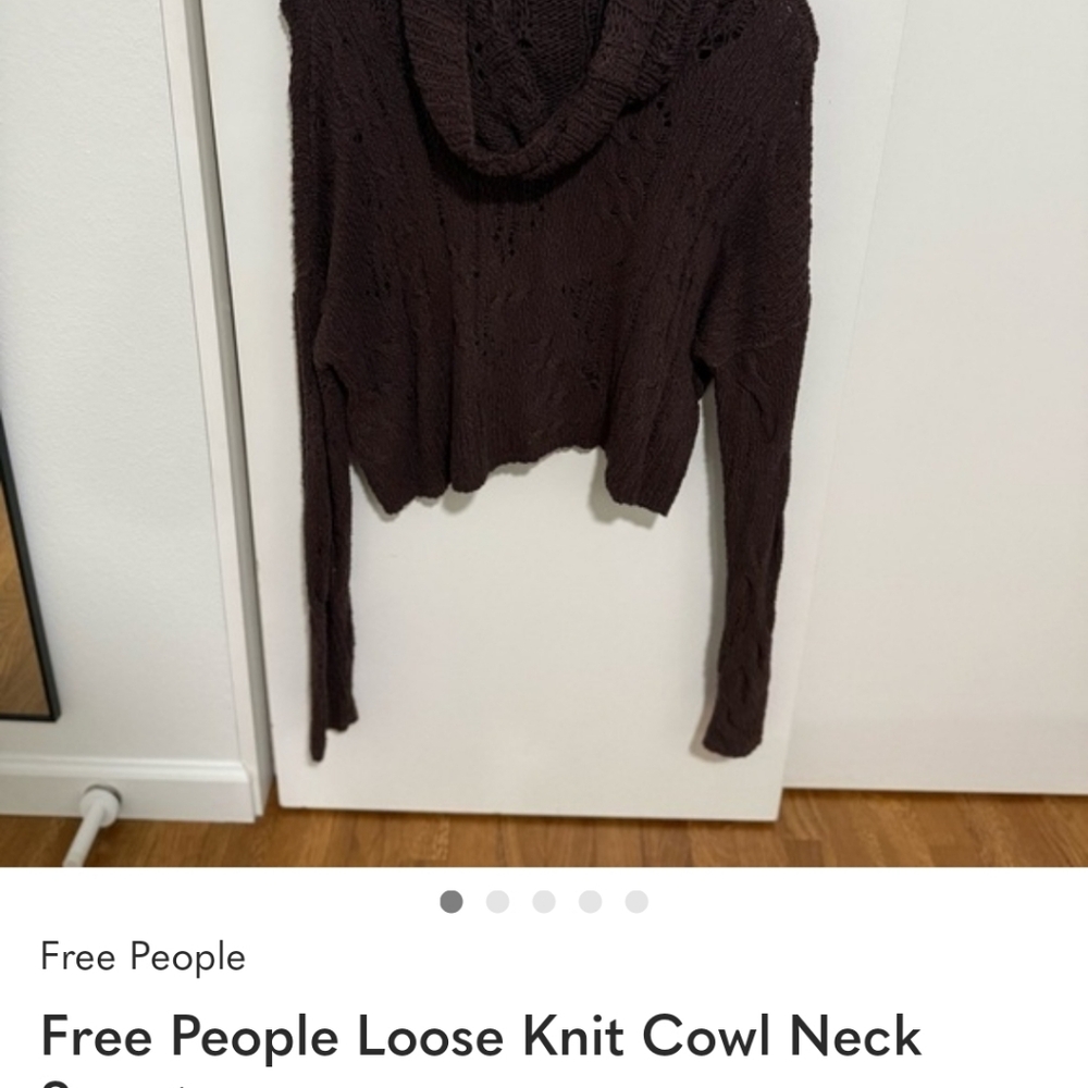 Free People Loose Knit Cowl Neck Sweater